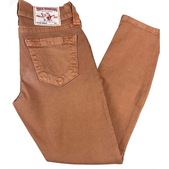 True Religion Denim - True Religion Brooklyn Womens 25 Tan Skinny Jeans Vtg 90s Y2K Made-USA NWOT